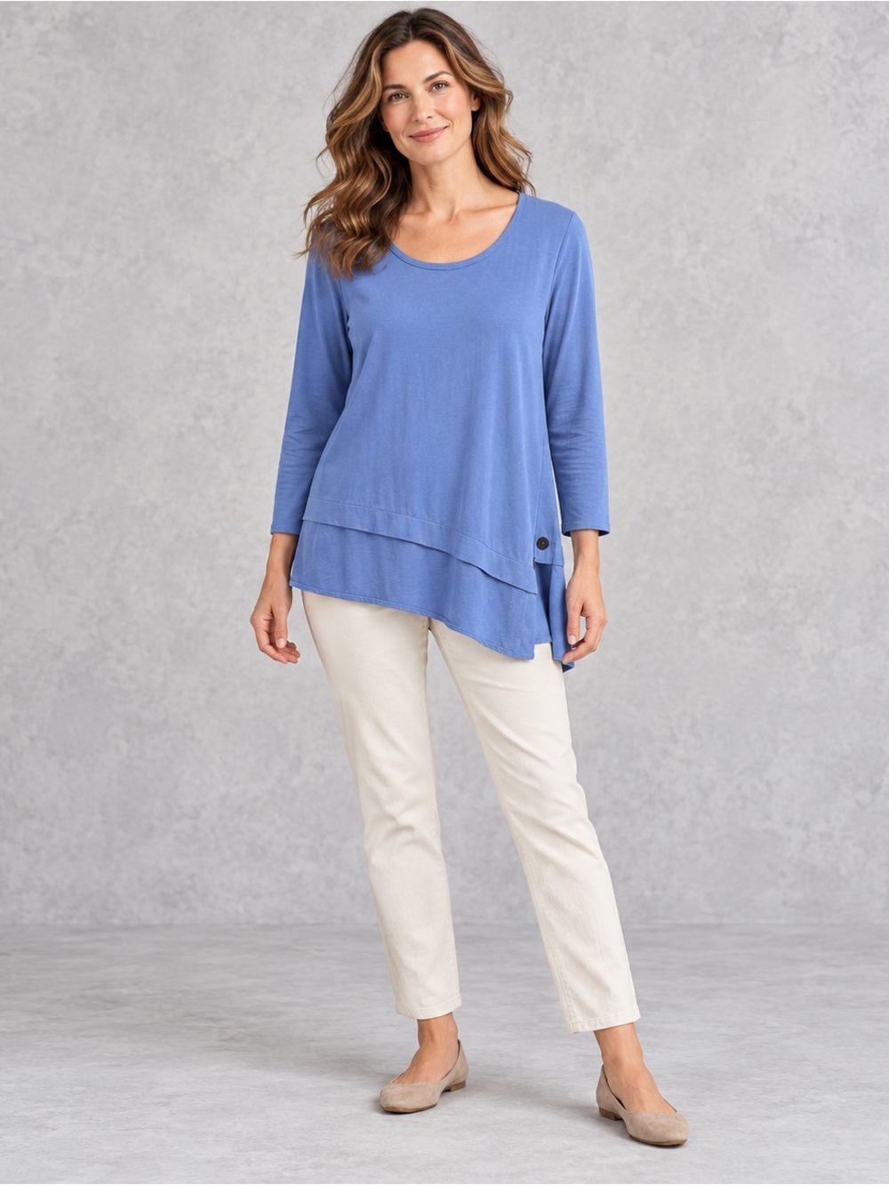 Habitat Periwinkle Layered Scoop-Neck Tunic Small